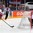 PRAGUE, CZECH REPUBLIC - MAY 2: The Czech Republic's Jaromir Jagr #68 sets up behind the goal of Latvia's Edgars Maslaskis #31 while Martin Erat #91 battles for position in front of the net during preliminary round action at the 2015 IIHF Ice Hockey World Championship. (Photo by Andre Ringuette/HHOF-IIHF Images)

